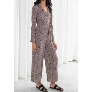 & Other Stories Wide Leg Jumpsuit Brown and Black Size 6